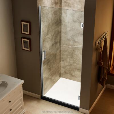 China Quiet Operation Single Stall Special Order Straight Tempered Glass Extend Shower Door for sale