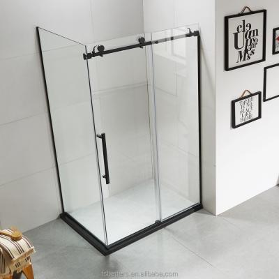 China 8MM Thickness Frameless Stainless Steel Rail Hotel Glass Shower Screen for sale