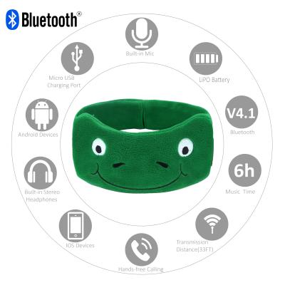 China Universal For Baby Kids Cartoon Lovely Tooth Blue Wireless Cloth Cute Animal Headbands Music Kids Travel Sleep Eyes Mask Shield Pads Gifts for sale