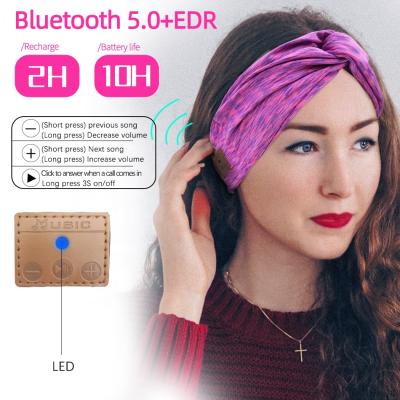 China Reticle Stereo Wireless Headband Women Mask Sleep Sports Headband Headset Music Yoga Running Headband for sale