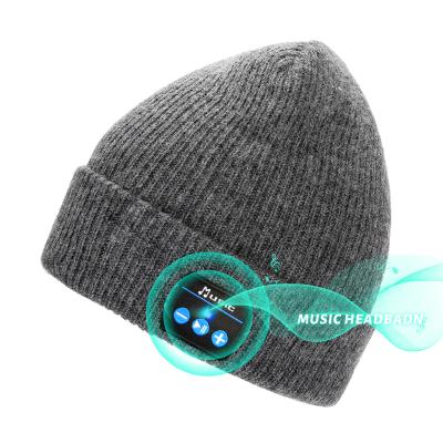 China Preserving OEM Warm Wireless Custom Design Logo Headphones Patent Unisex Knitted Thick Hats Winter Thick Hats for sale