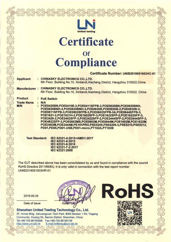 RoHS - Hangzhou Chinasky Electronics Co., Ltd.