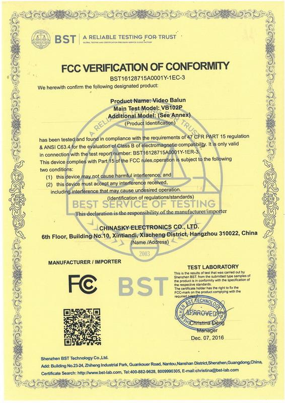 FCC - Hangzhou Chinasky Electronics Co., Ltd.