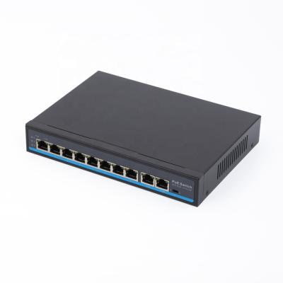 China Support PoE IP Camera Power Over Ethernet 8 Port CCTV 10 PoE Network Ethernet Switch 48v For IP Camera for sale