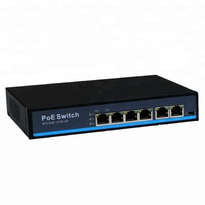 China Support PoE IP Camera 4 Port 250m CCTV Network Ethernet Poe Switch 48v for Hikvision IP Camera for sale