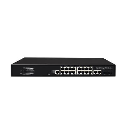 China Support PoE Port IP Camera 16 1000Mbps Managed PoE Network Switch with Gigabit Uplink and SFP Port (POE1622MR) for sale