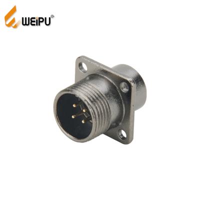 China WEIPU ST1214 Power Waterproof Square Flange Electrical Cable Connector 2pin 3pin 4pin for sale