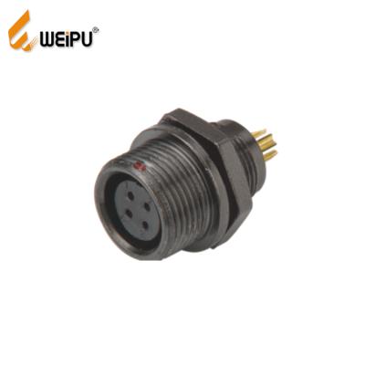 China IP67 2pin Power Backnut Mount Receptacle WEIPU ST1212/P Female Male Circular Cable Connector for sale