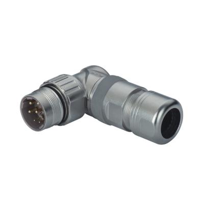 China Weipu Waterproof IP67 Power Male Contact Angled M23 Connector Cable Connector M23DJ_TL for sale