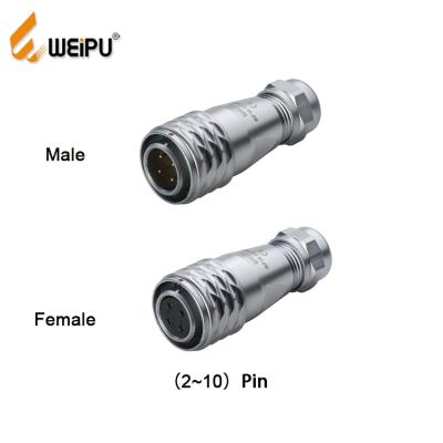 China Weipu Power Cable Connector SF1610/P9-10pin Push Pull IP67 Waterproof Male Plug Electrical Socket for sale