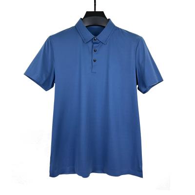 China Anti-wrinkle Men's Seamless Summer Smooth Fabric Sports Running Short Sleeve Cotton Lapels Plus Size Polo Quick Dry T-shirt for sale