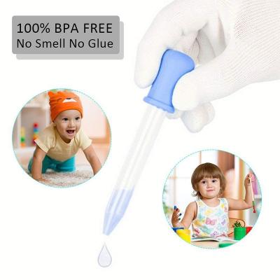 China 5ml Clear Silicone Baby Medicine Feeder Dropper Graduated Liquid Pipette Food Dropper School Lab Supplies 12*2*3cm for sale