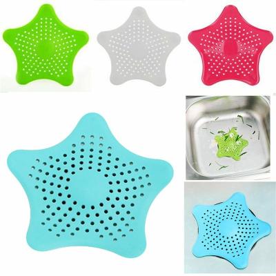 China Stocked Silicone Starfish Sucker Bathroom Pool Floor Drain Outlet Kitchen Sink Clog Filter for sale