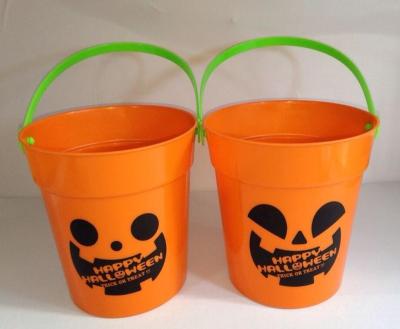 China Plastic PP Pumpkin Trick or Treat Bucket for Halloween for sale