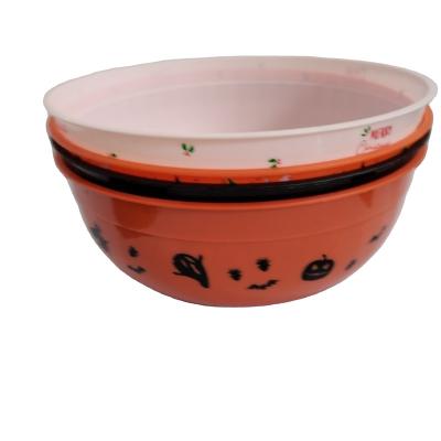 China Plastic Extra Large Round Fruit Salad Mixing Bowl Salad Bowl Holds Halloween Design for sale