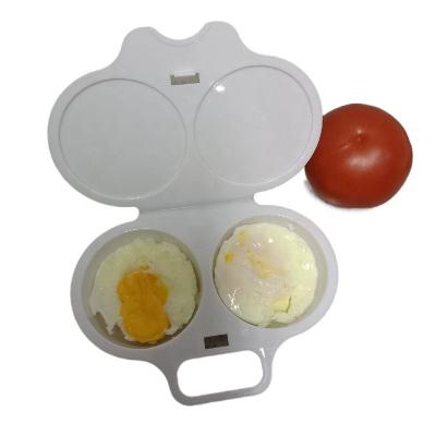 China Sustainable New Design Food Grade Microwave Double Egg Poacher Cooker Steam Egg Tools for sale