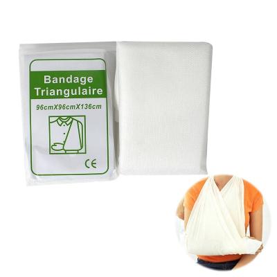 China 100% Disposable Medical Surgical Elastic Cotton Gauze Triangle Bandage for sale