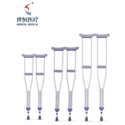 China Stainless Steel Comfortable Medical Adjustable Comfortable Elder Walking Crutch for sale