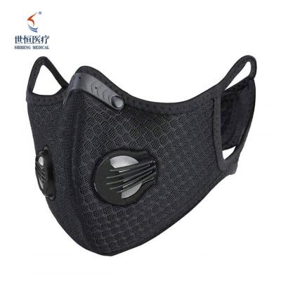 China Breathable Colored Sandwich Fabric Sports Cycling Mask With Valves And Filters for sale