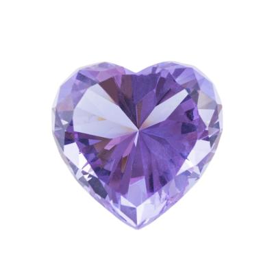 China China Purple Personalized Crystal Diamond Engraved Heart with Stand for Mother's Day Souvenir for sale