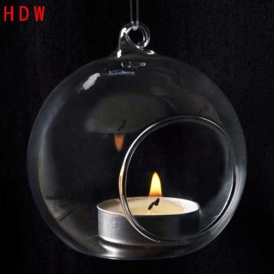 China Wholesale Crystal Glass Hanging Candle Holder Romantic Weddings Dinner Party Decor Hanging Glass Candlestick for sale