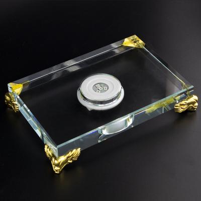 China China Factory New Wholesale Metal Bottom Corner Lamp USB LED Transparent Light Crystal Glass Charging Base For Crystal Deployment for sale