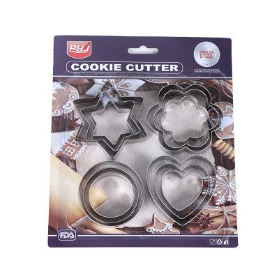 China Sustainable 12pcs Stainless Steel Christmas Cake Molds DIY Tools Cookie Baking Mold for sale