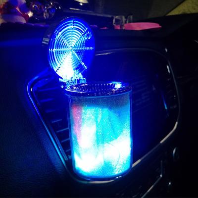 China Morden Luxury Car Interior Accessories Blue Light Car Ashtray With Led For Men for sale