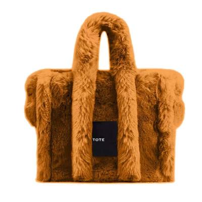 China Tote Bags Women Handbags Ladies Customized Water Resistant Shoulder Fur Luxury Women's Purses 2022 Designer Tote Bags for sale