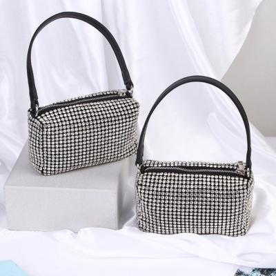 China New Handmade Bling Rhinestone Daily Bag For Full Diamond Armpit Carry Clutch Evening Dinner Place Handbags For Women Luxury for sale