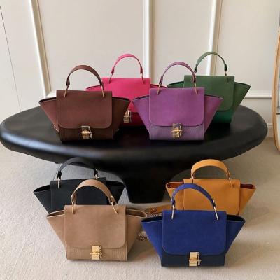 China Best Selling 2022 High Quality Suede Leather Elegant Solid Color Women's Shoulder Bags Handbags For Tote Bags Women Luxury Women for sale