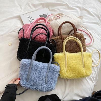 China Luxury Bags Verified Suppliers 2022 Winter Leather Fluffy Fur Luxury Handbags For Women Women Shoulder Bag Design Bag Purses And Handbags for sale