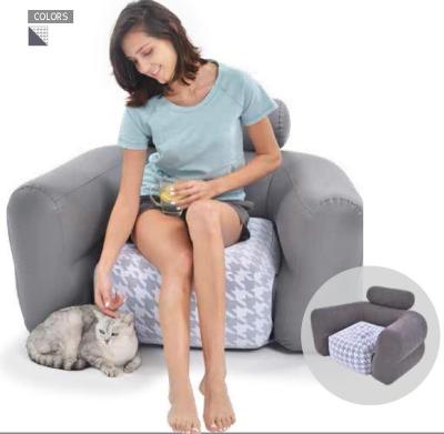 China Foldable Reclining PVC Flocking Inflatable Sofa With Color Box Inflatable Air Sofa Chair Sofa Chair for sale