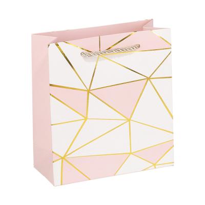 Κίνα Pink Jewelry Christmas Gift Paper Packaging Bags Pants with Handles and Logo προς πώληση