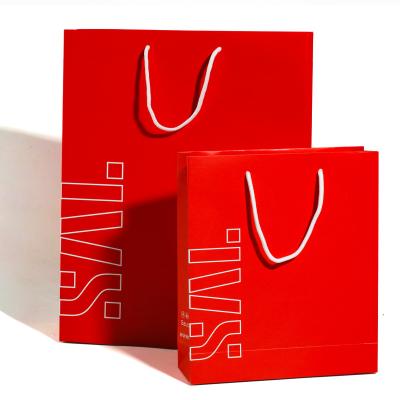 China Wholesale Luxury Red Shoes Clothes Packing Paper Bags Printed Custom Logo Clothing Shopping Gift Jewelry Packaging Paper Bag en venta