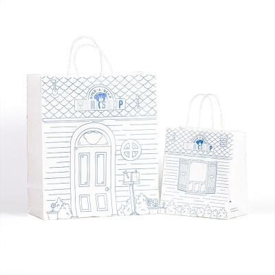 Китай Sac papier,Sacos De Papel Personalizados,White Kraft Paper Gift Shopping Bags Logo with Handles продается