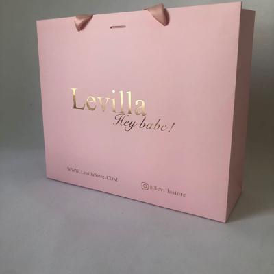 China Customized Logo Design Luxury Paper Bag Gift Packaging Bag Shopping Paper Bag With Ribbon Handle en venta