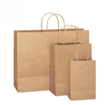 Cina Eco Friendly Reusable Kraft Paper Shopping Bag,Wholesale Durable Brown Food Kraft Paper Bag in vendita