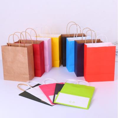 Cina Multi Color Wholesale Custom Printed Logo Reusable Tote Shopping Kraft Paper Bag in vendita