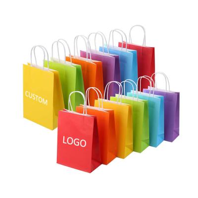 China Custom Printed Logo Recycled Reusable Cheap Price Tote Kraft Paper shopping Bag en venta