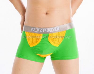 China New Design 95%Cotton 5%Spandex OEM Woven Fashion Antibacterial Mesh Sexy Sport Gay Men Underwear Boxer Briefs Custom Made for sale