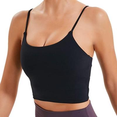 China Breathable Women Padded Sports Bra Fitness Workout Shirts Yoga Running Tank Top for sale