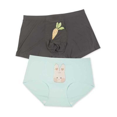 China Breathable Couples Underwear Men Boxer Shorts And Women Briefs Couple's Underwear for sale