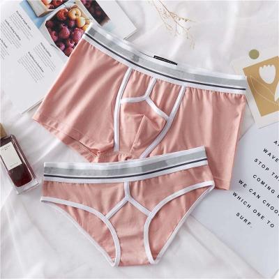 China Breathable Couples Underwear Men Boxer Shorts And Women Briefs Couple's Underwear for sale