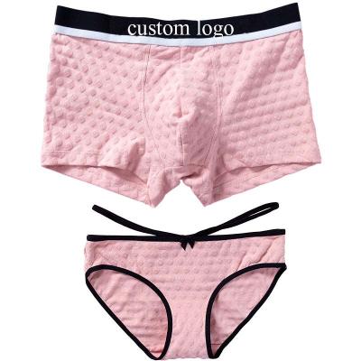 China Breathable Couples Underwear Men Boxer Shorts And Women Briefs Couple's Underwear for sale