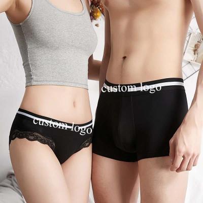 China Breathable Couples Underwear Men Boxer Shorts And Women Briefs Couple's Underwear for sale