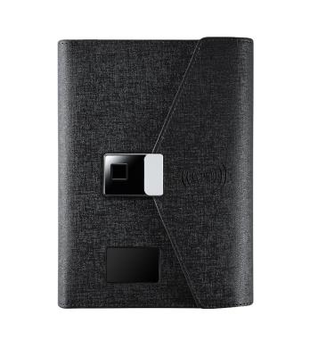 China Fingerprint/wireless padding/led screen/u-disk Smart multi-function fingerprint lock diary business USB custom logo with wireless padding pad for sale