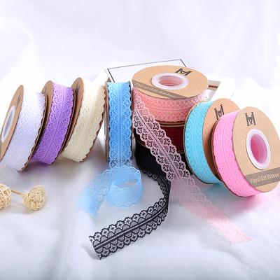 China Lightweight And Delicate Tulle Lace Trim Crochet Embroidery Handmade Decoration Stretch Elastic Lace Trimmings for sale