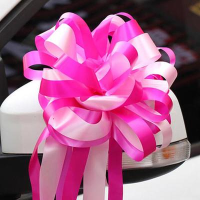 China Wholesale Elastic Christmas Gift Wrap Flower Organza Pull String Hangs Wrap Ribbon For Wedding Party for sale