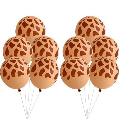 China 12 Inch Colorful Giraffe Deer Animal Latex Balloons Leopard Print Large Latex Balloons for sale